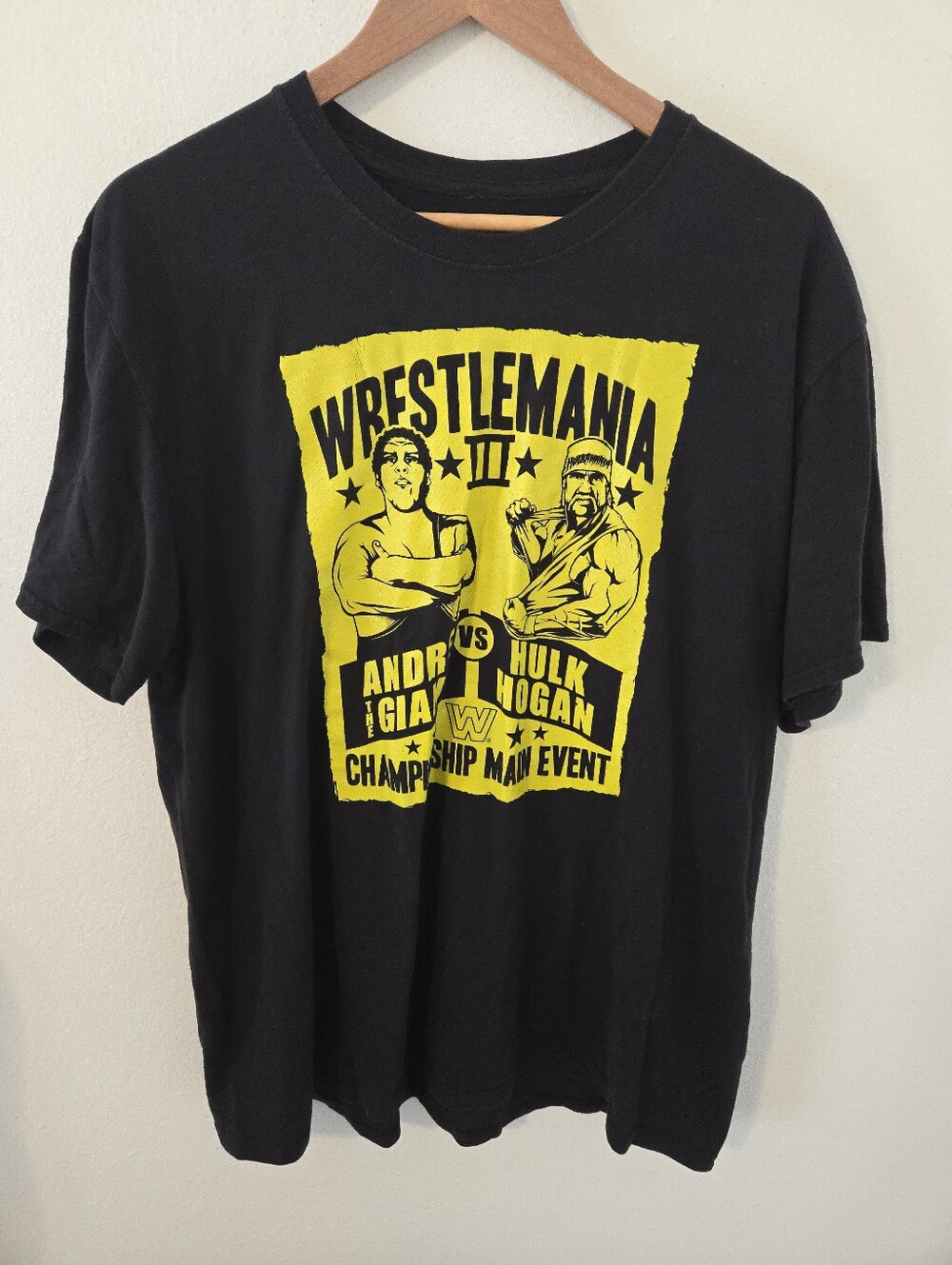 WWE Wrestling Andre vs Hulk T Shirt Mens XL Wrestlemania III Main Event